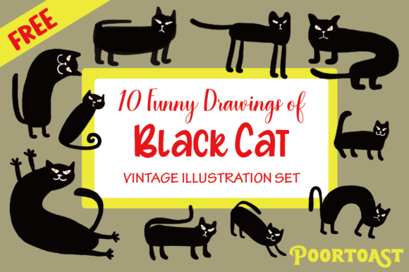 Download Funny Black Cat Set - Black cat Collection