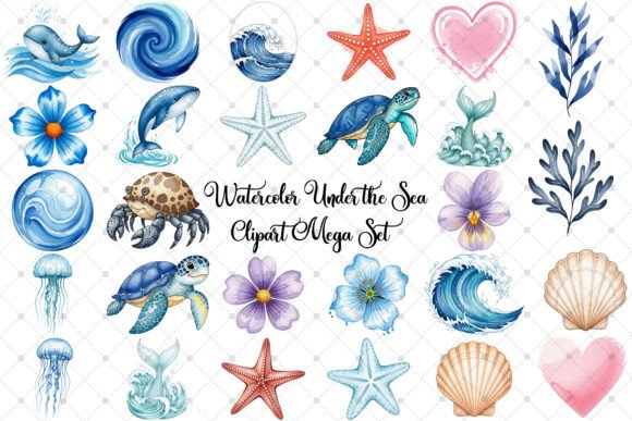 Download Watercolor Under the Sea Clipart Set - Premium Resources