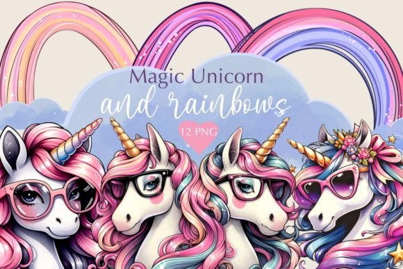 Download Magic Unicorn and Rainbows Sublimations - Sublimations Collection