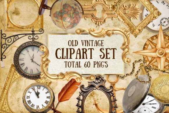 Download Vintage Elements Clipart Set - Premium Bundle
