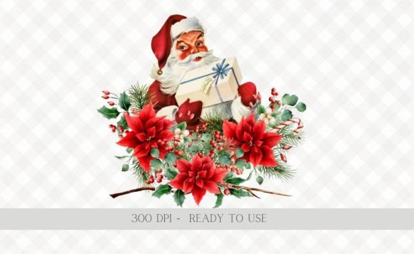 Download Christmas Vintage Santa Wreath PNG - Vintage santa Collection